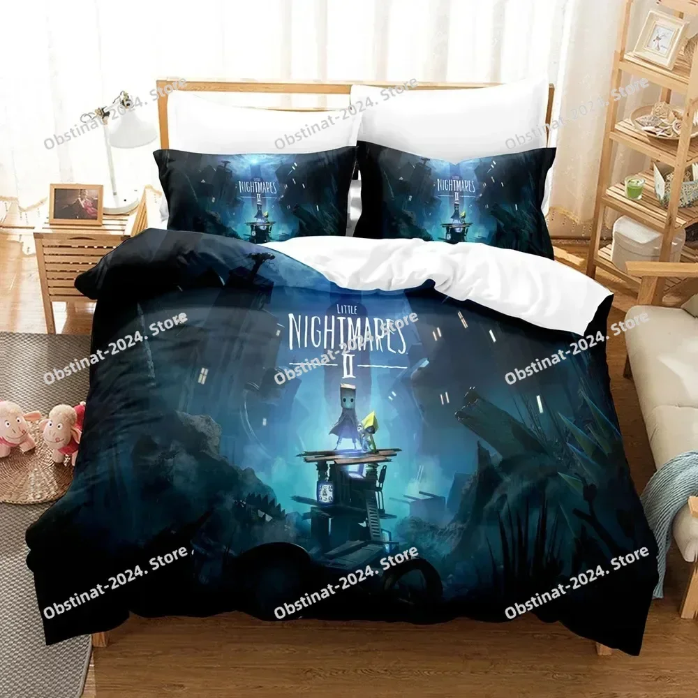 طقم سرير من Top Game Little Nightmares طقم سرير مطبوع مع غطاء وسادة غطاء لحاف سرير ناعم فردي مزدوج كوين سوبر كينج مقاس