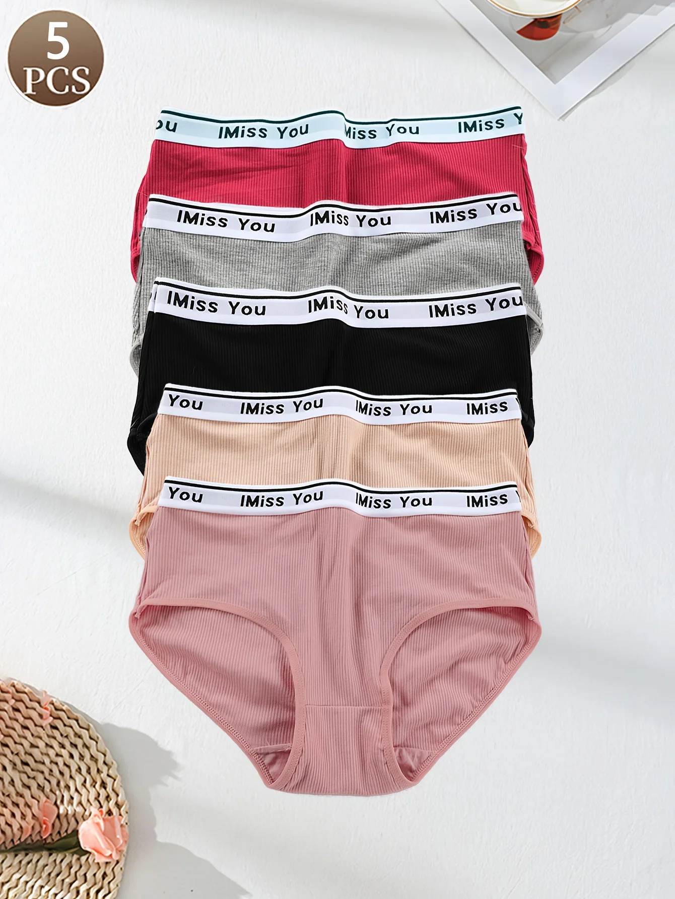 

5 шт., повседневные спортивные женские трусики с простыми буквами, удобные, дышащие и бесшовные женские трусы