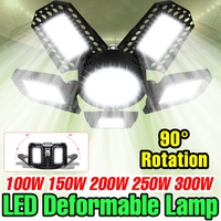 300W LED Garage Light Bulbs E27/E26 Lamp Folding Deformable Home Warehouse Basement Workshop Lighting Cold/Warm White Spotlights