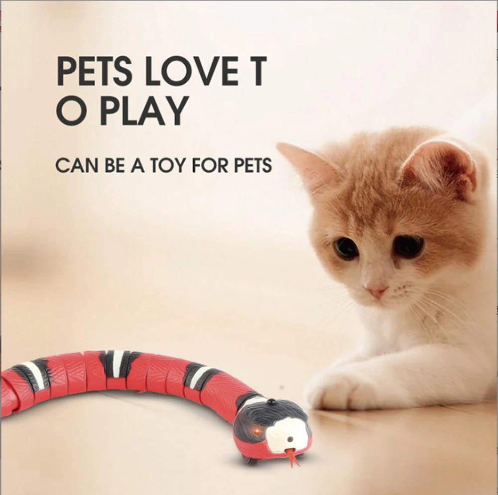 Serpiente de detección inteligente con carga USB, juguetes interactivos para gatos, accesorios automáticos para gatos, juguetes para mascotas, juego