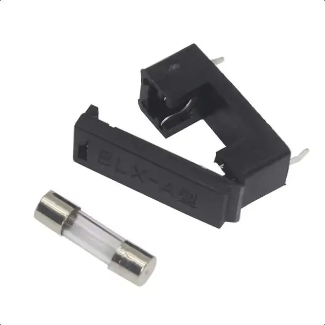 【20-10Set】BLX-A Black Fuse Holedr 5x20mm Glass Insurance Tube Socket Fuse