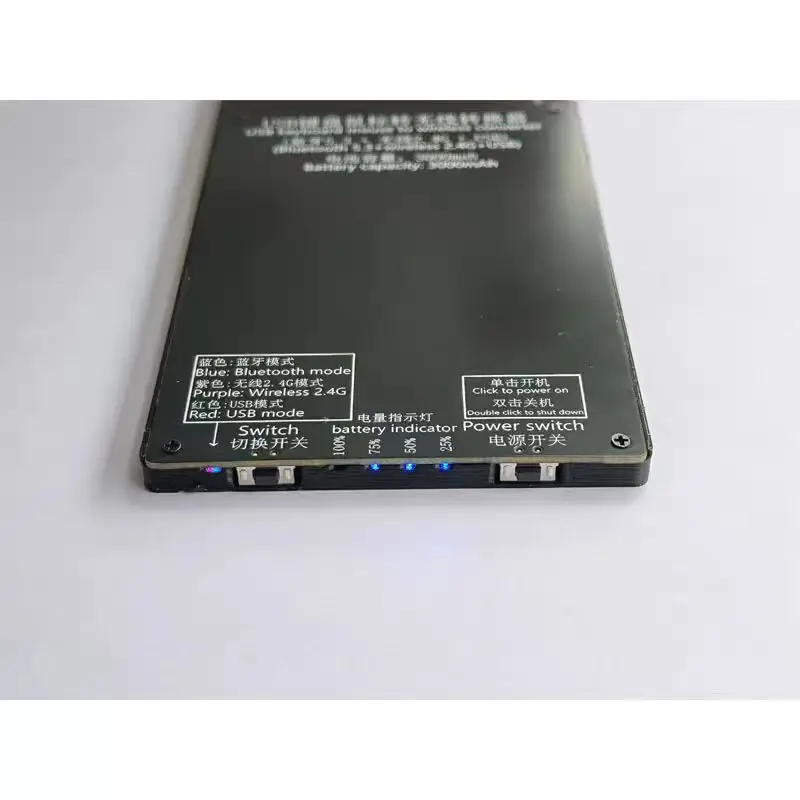 Mouse Keyboard berkabel USB ke konverter nirkabel dengan modul Bluetooth 5.3 baterai bawaan untuk adaptor Keyboard DIY