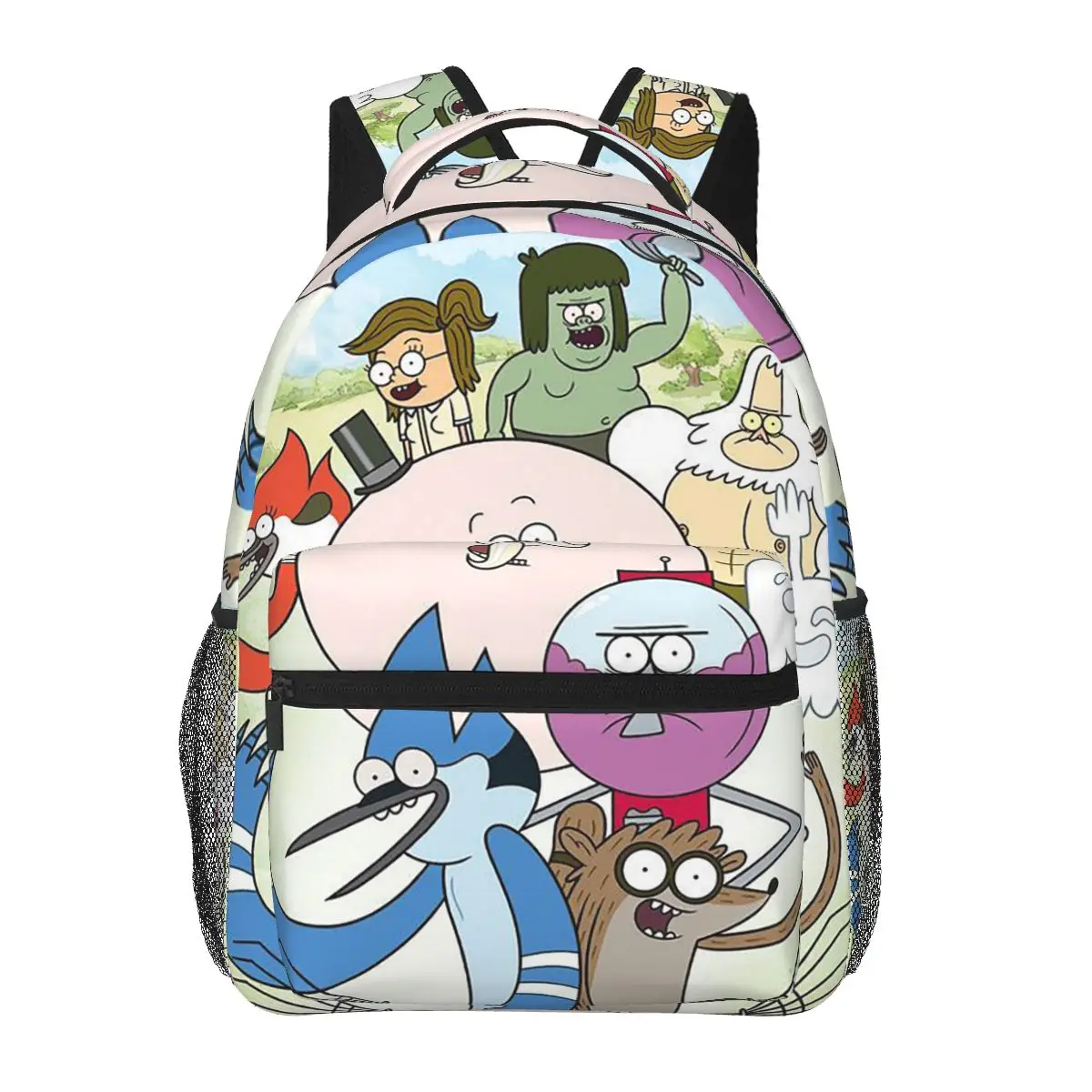 Mordecai And Rigby Regular Show Cartoon Characters Graphic Backpacks Boys Girls Bookbag School Bags Travel Rucksack Shoulder Bag