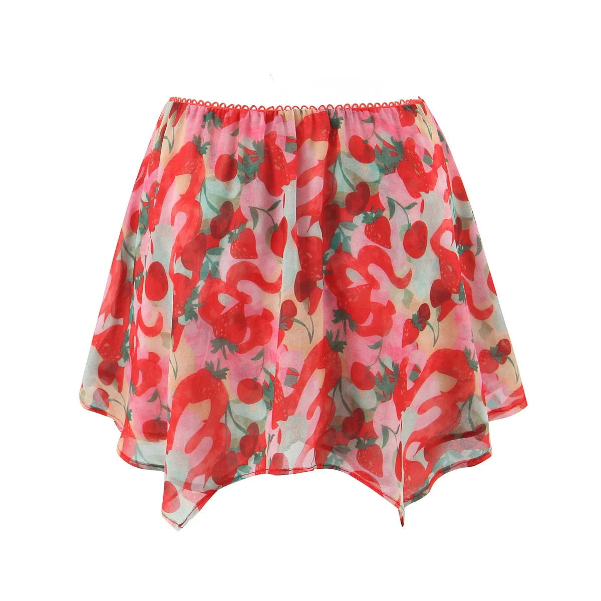 New Casual Pure Desire Style Vacation Irregular Lace Floral Patchwork Mini Skirt Half Skirt Elegant For Woman Charming 8PBQ