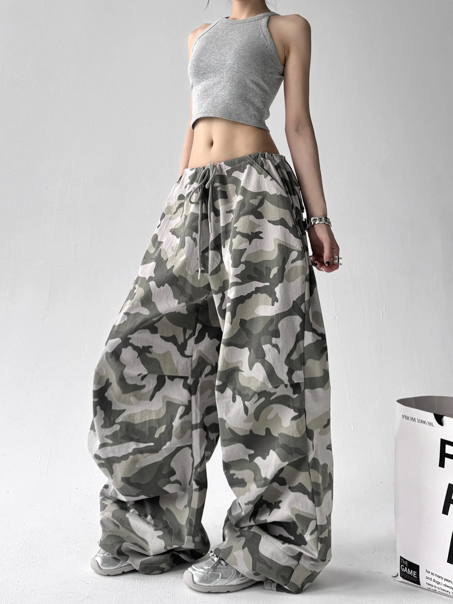 بنطال ذو قصة أرجل واسعة كحلي للنساء للخريف من الشنيل مقاس كبير حضري بسيط محبوك للكبار بنطال Altgoth رقيق فريد وبسيط