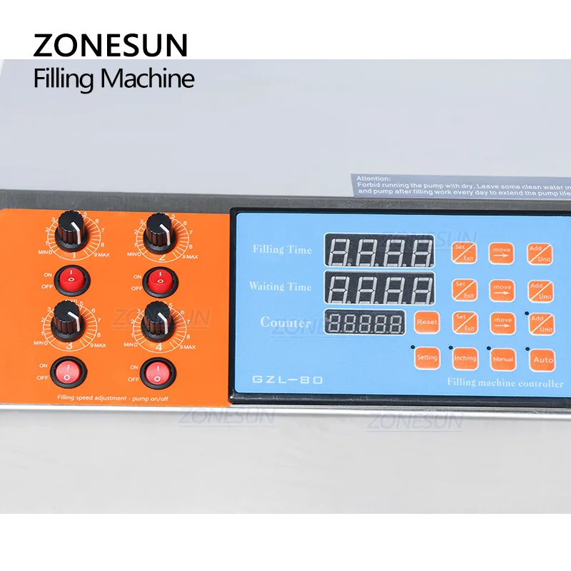 ZONESUN ZS-YTDP4 4 Heads Semi-Automatic Water Juice Oil Bottle Jar Filler Electric Digital Control Pump Liquid Filling Machine