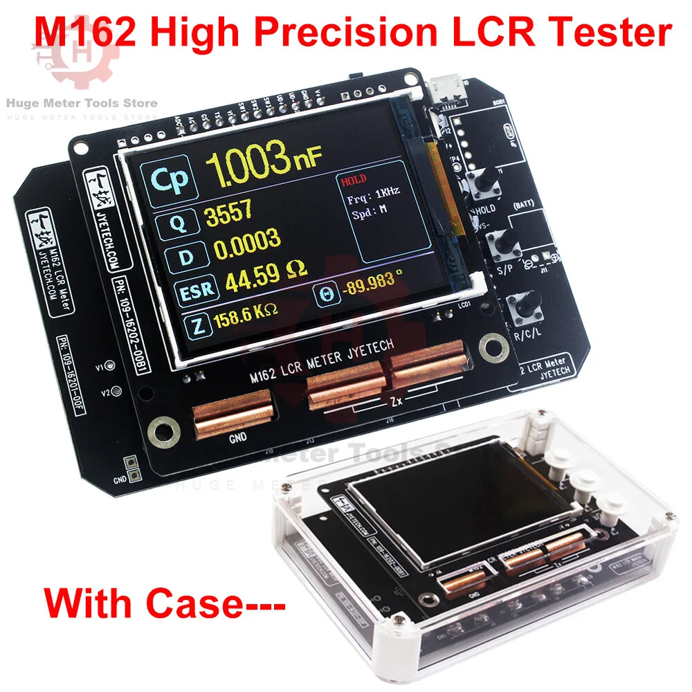 

M162 High Precision Digital LCR Tester Portable Resistance Capacitance Meter Measurement Tool Module DIY Kits with Case