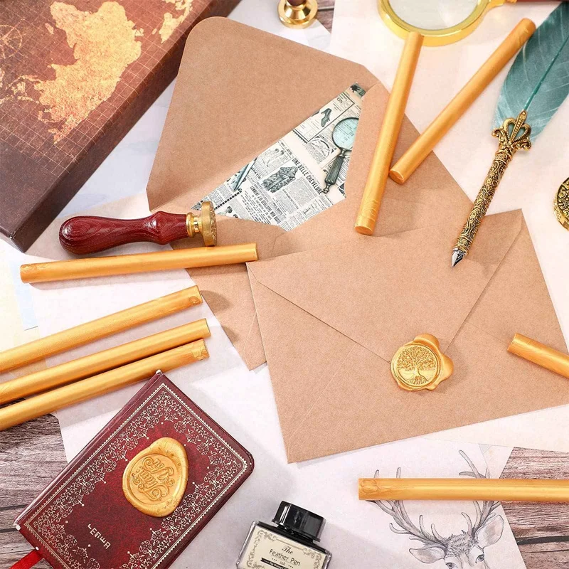 عصي ختم صمغ لختم الشمع ، وذوبان ساخن ، وحروف ، ودعوات زفاف ، وبطاقات أعياد الميلاد ، 40 صولًا