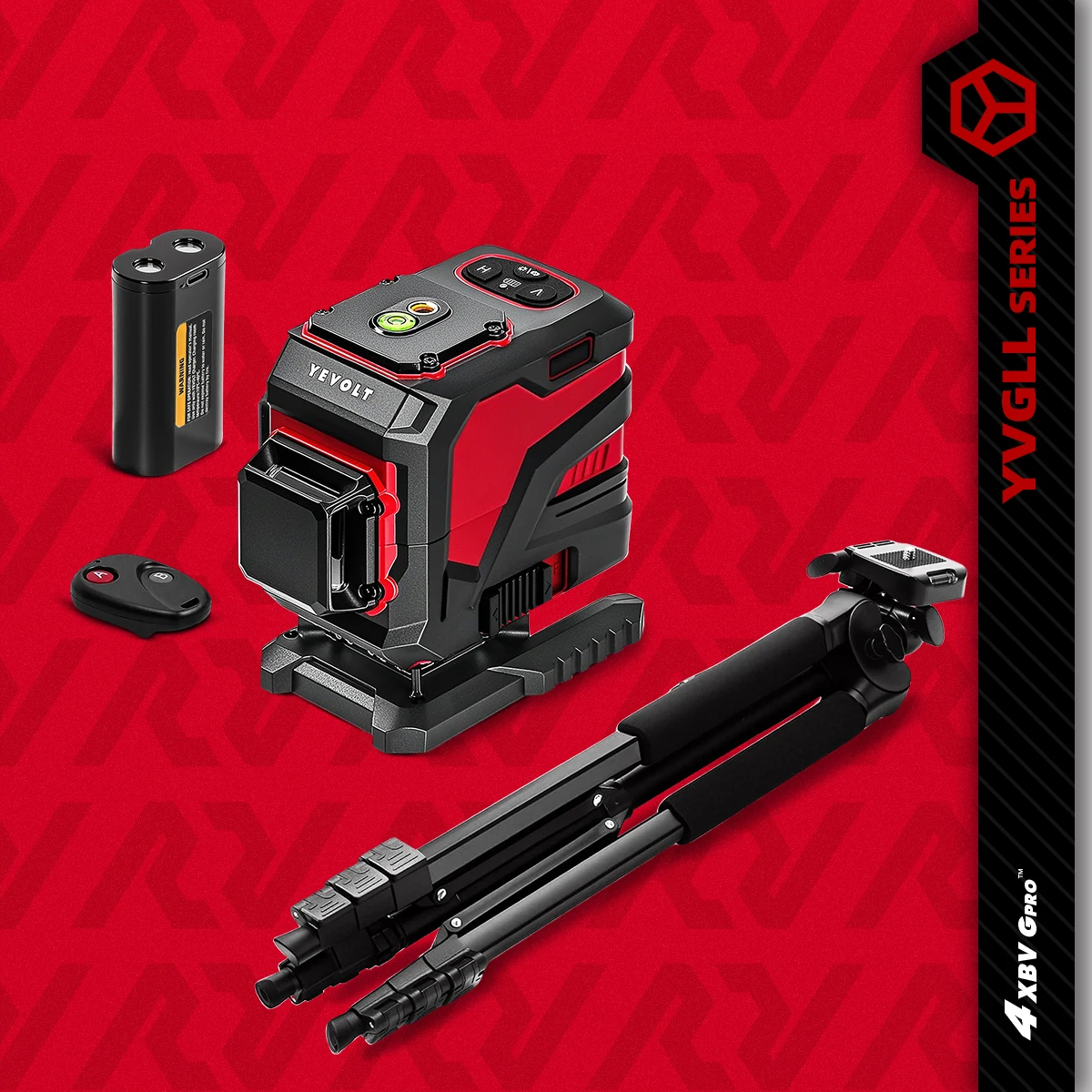 

YEVOLT YVGLL4XS12T Volumetric 12-Line Cross Line Laser Level Smart Balance Self-Leveling Clearance High Precision 30m Range