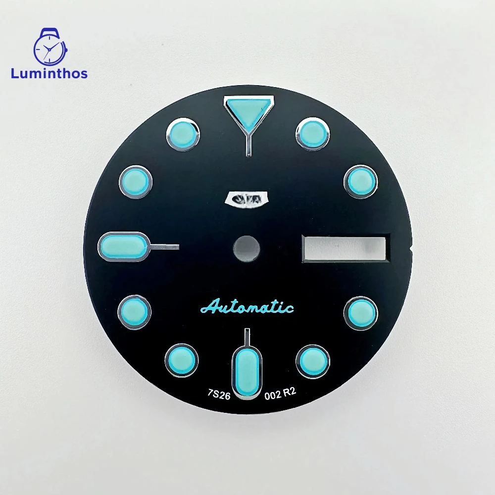 ساعات لومينثوس للرجال S5 شعار 28.5 ملم ماتي الأسود الهاتفي ل NH36/4R عيار ساعة تحويل الملحقات