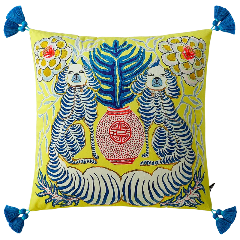 Inspired Luxury Velvet Cushion Cover Square Coral Mystical Animal Themes Throw Pillow Case For Sofa Couch Vintage Double Side