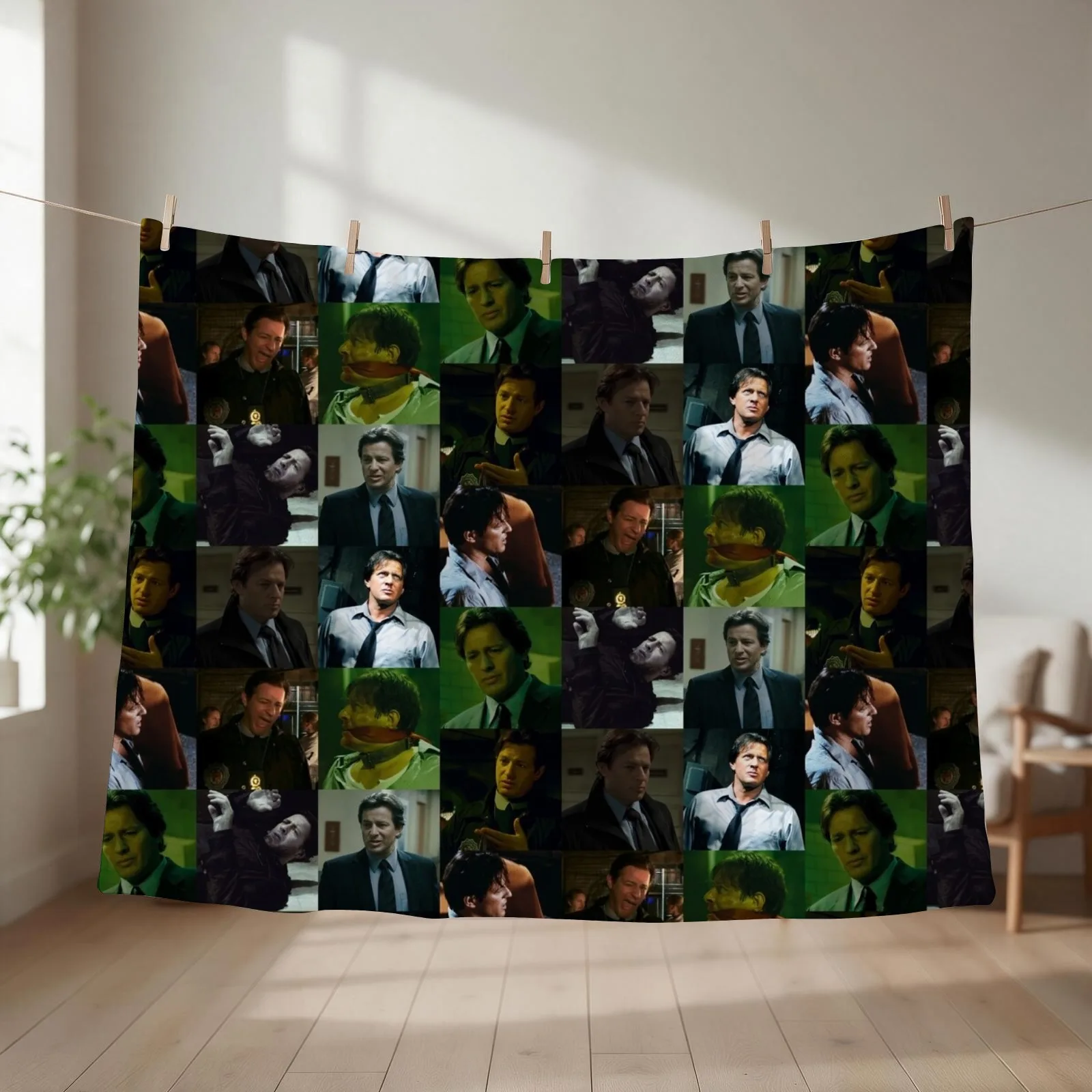 Mark Hoffman (Costas Mandylor) Throw Blanket couch cozy soft plush fuzzy picnic outdoor blanket