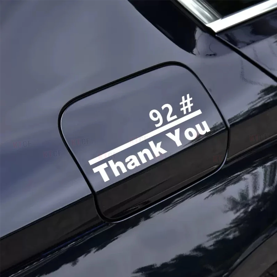 Thank you sticker personalized car fuel tank cover sticker creative plus No. 92 gasoline 95 No. 98 oil-type tips sticker