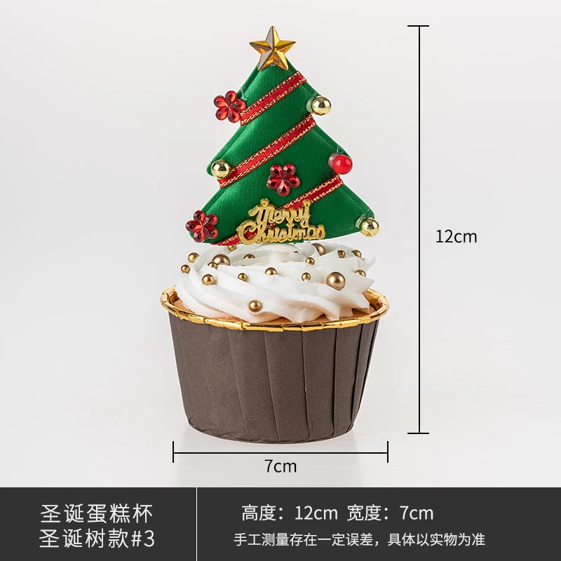 Simulation Christmas Cupcake Fake Cream Cake Model Christmas Desserts Ornaments Bakery Display Photography Props Xmas Scene Deco - view 5
