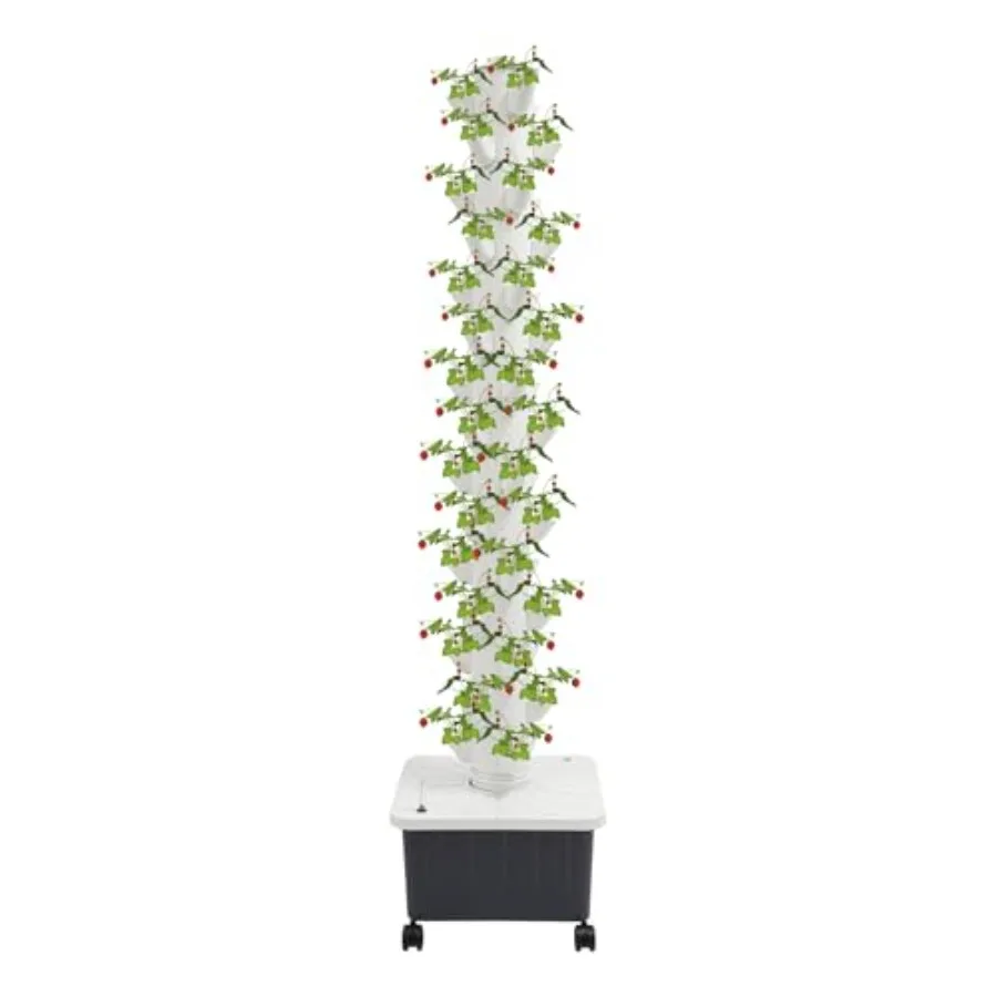 Hydroponic Tower 7.93 Gal Water Tank 15 Layer 45 Holes Hydroponics Growing System Kit for Growing Flowers Vegetable Strawberrie