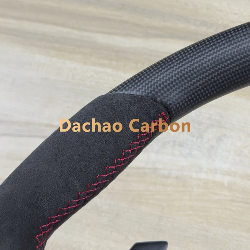 Matte Plain Black Carbon Fiber Steering Wheel For Porsche Taycan 2021 High Quality Sport Wheel Custom Style
