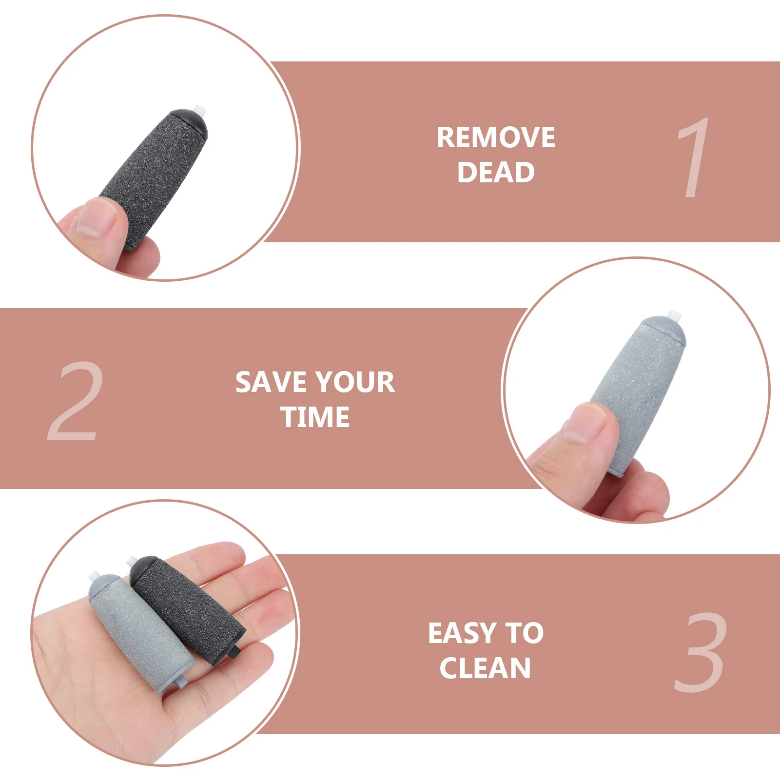 6 Pcs Black Grey Foot Replacement Heads Electronic Pedicure Tool Accessories Foot Care Nail File Pedicure Supplies Nail