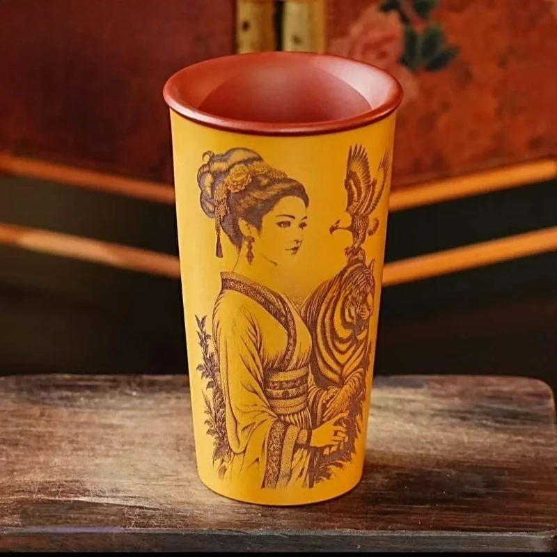 

Чайник/кружка из исинской фиолетовой глины 250 мл для кофе, молока, чая, холодных и горячих напитков, домашний чайный набор