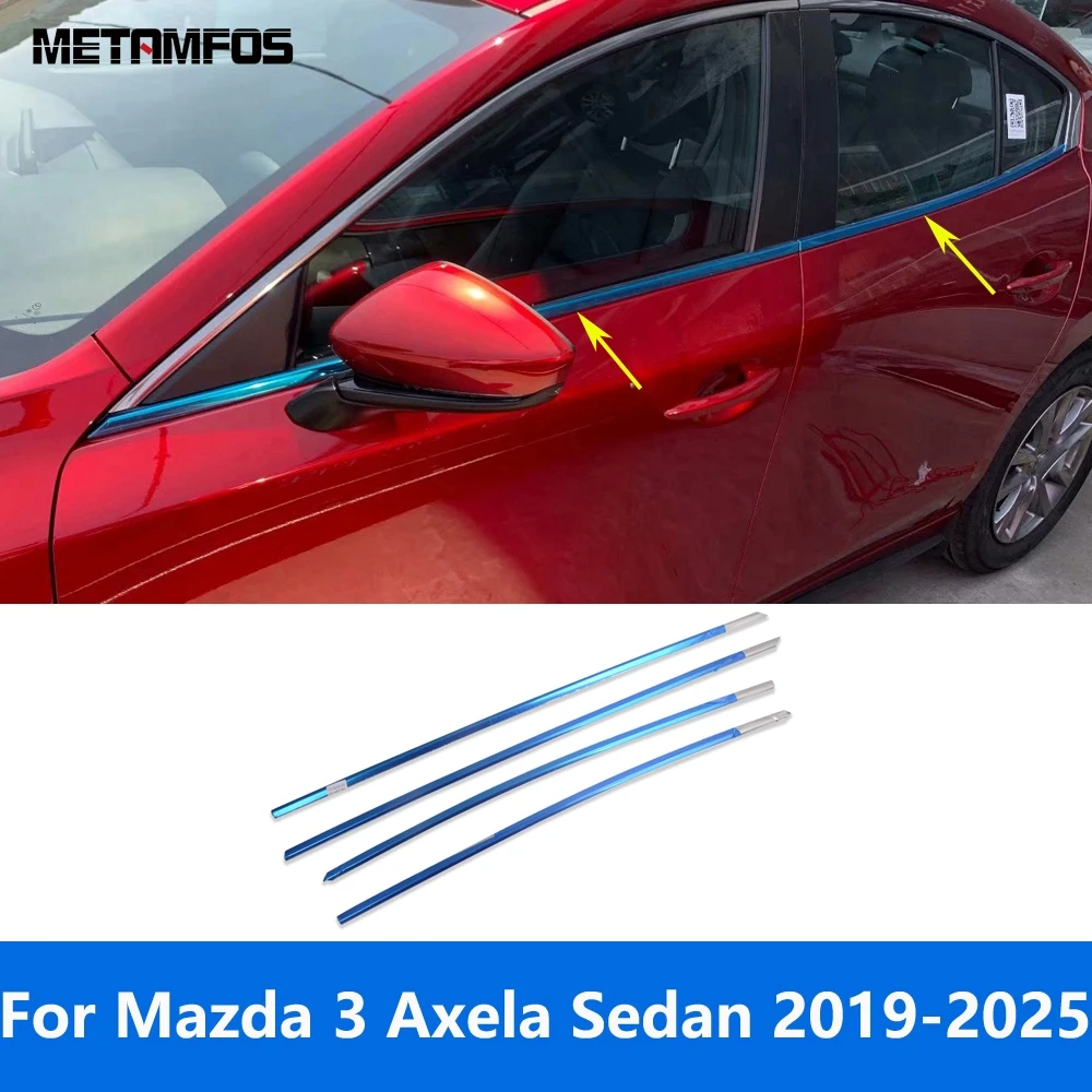 

Exterior Accessories For Mazda 3 M3 Axela Sedan 2019-2024 2025 Bottom Window Sill Window Frame Molding Trim Sticker Car Styling