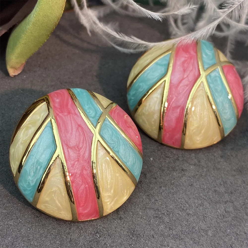 

Vintage Temperament Handmade enamel glaze Earrings for women's girl Jewelry accessories