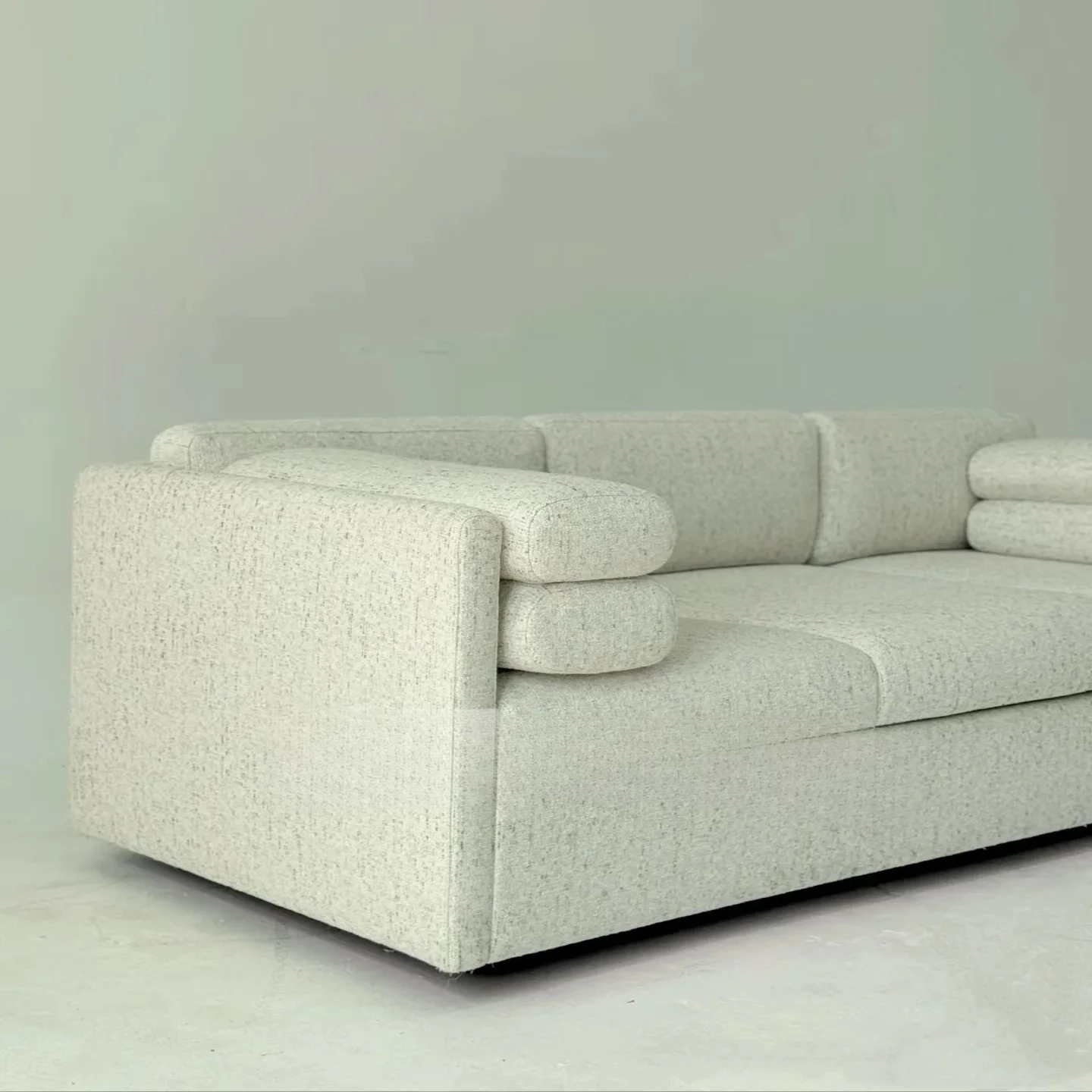 L  straight row knitted cotton and linen lazy casual retro old money wind living room sofa