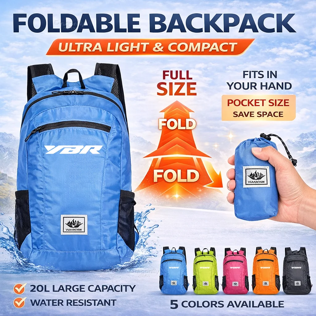 

20L Foldable Motorcycle Backpack For Yamaha YBR125 YBR150 YBR250 YBR 125 150 250 Portable Ultralight Outdoor Hiking Camping
