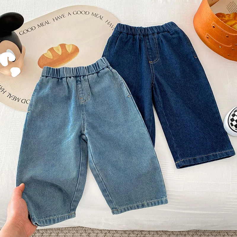 Denim Suit Children\'s Spring Autumn Clothing Set New  Boys Girls Fashionable Blue Denim Coat Spring Autumn 2pcs Set Outfits