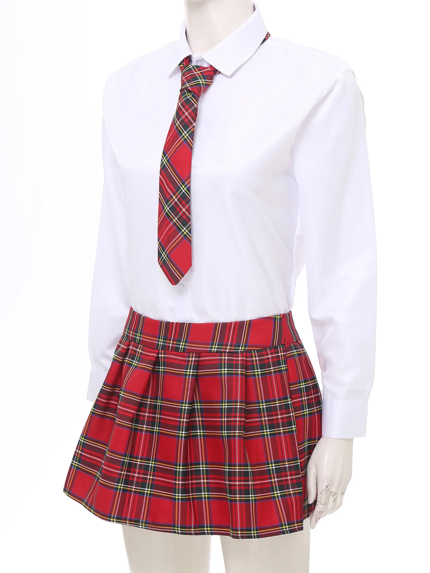 Ví Nữ Dây Kéo Kẻ Sọc Xếp Ly Mini Với Cà Vạt Nhật Nữ Sinh Đồng Nhất Váy Trang Phục Hóa Trang Lạ Mắt Đầm Bóng Bộ Trang Phục