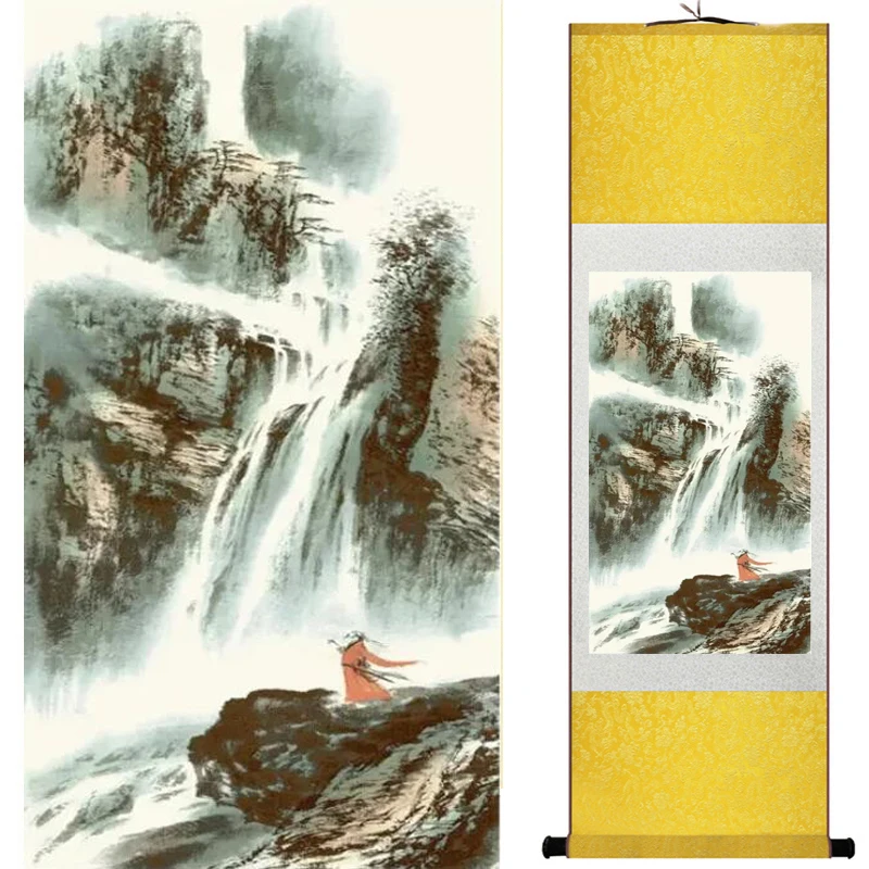 20250428Mountain and river  painting  Home Office Decoration Chinese scroll painting mountain and River painting 0331