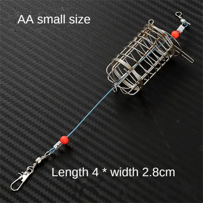 Metal Bait Nesting Cage  Stainless Steel Cylindrical Dual-purpose Anti-bite Steel Wire Bait Thrower Nesting Device Fishing Tools