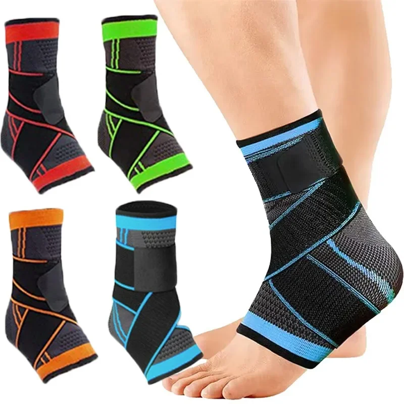 Compression Ankle Brace Protector Adjustable Ankle Support for Running Basketball Soccer Outdoor Sports Gym Bandage Ankle Strap