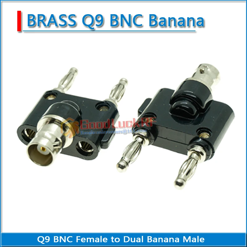 

BNC 3 Way Splitter Adapter Socket Metal+Plastic Y-Type BNC Female to Dual Banana Male JacK Audio Speaker Cable 4mm RF Adapter