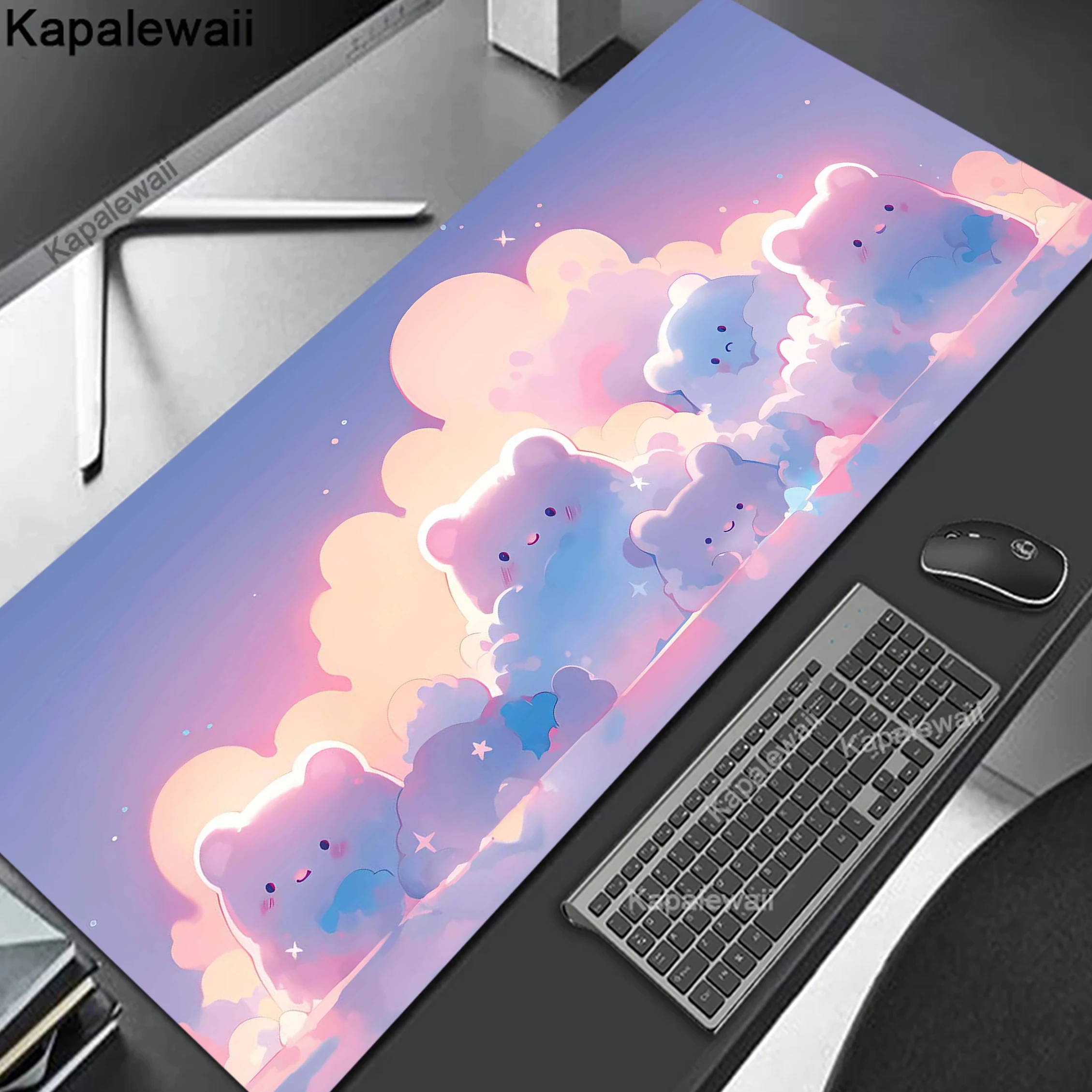 

Gaming Mouse Pad Kawaii Cat Big Mousepad Desk MatLarge Keyboard Pad Office Table Computer Mat Anti-slip Mats 900x400mm