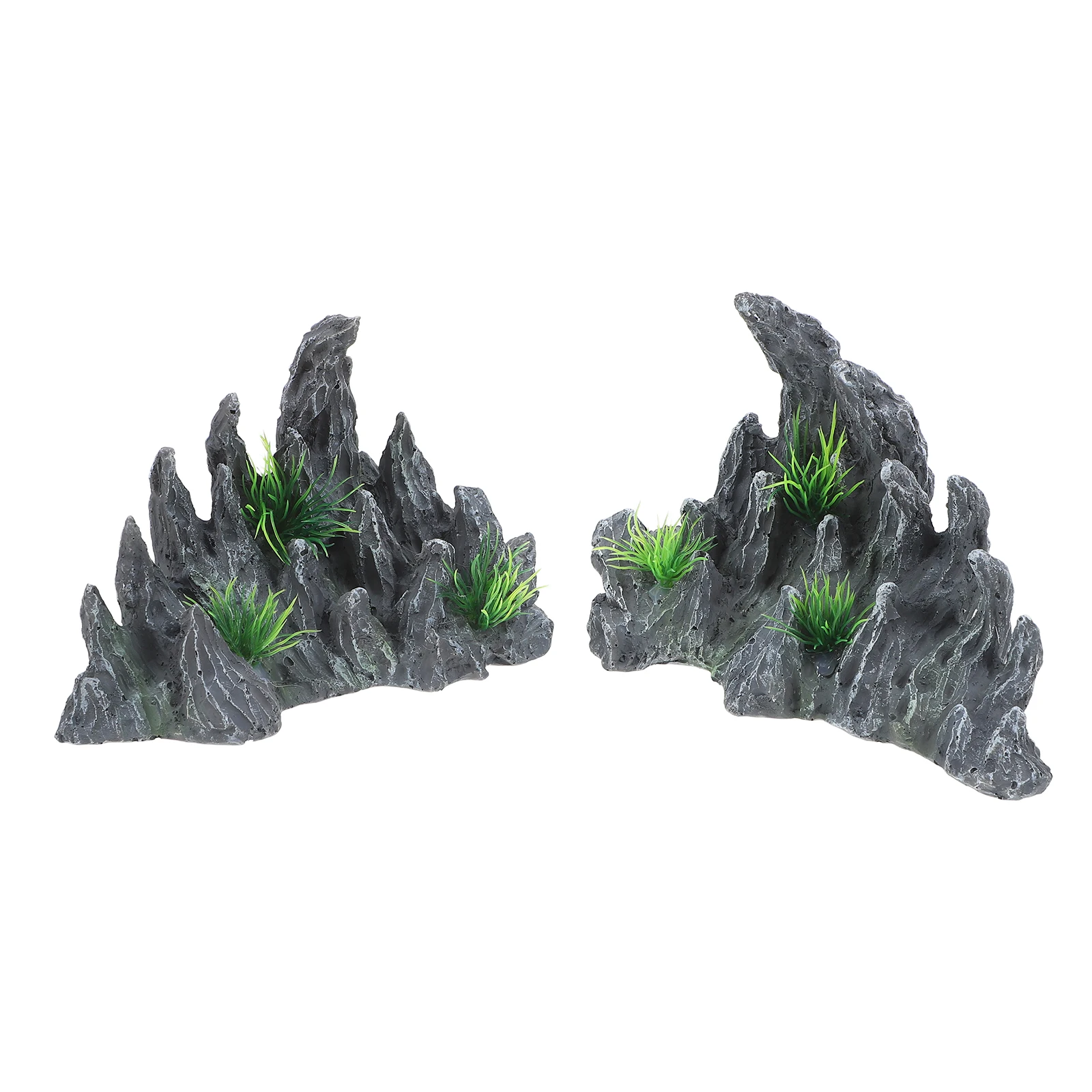 

2pcs Landscape Resin Aquarium Ornaments Rock Decorations for Fish Tank Aquarium Garden Ornaments Home Statue Accessories