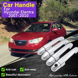 Chrome Door Handle Cover Protective Trim for Hyundai Elantra HD 2007 2008 2009 2010 Car Accessories Stickers Decals Styling Cap