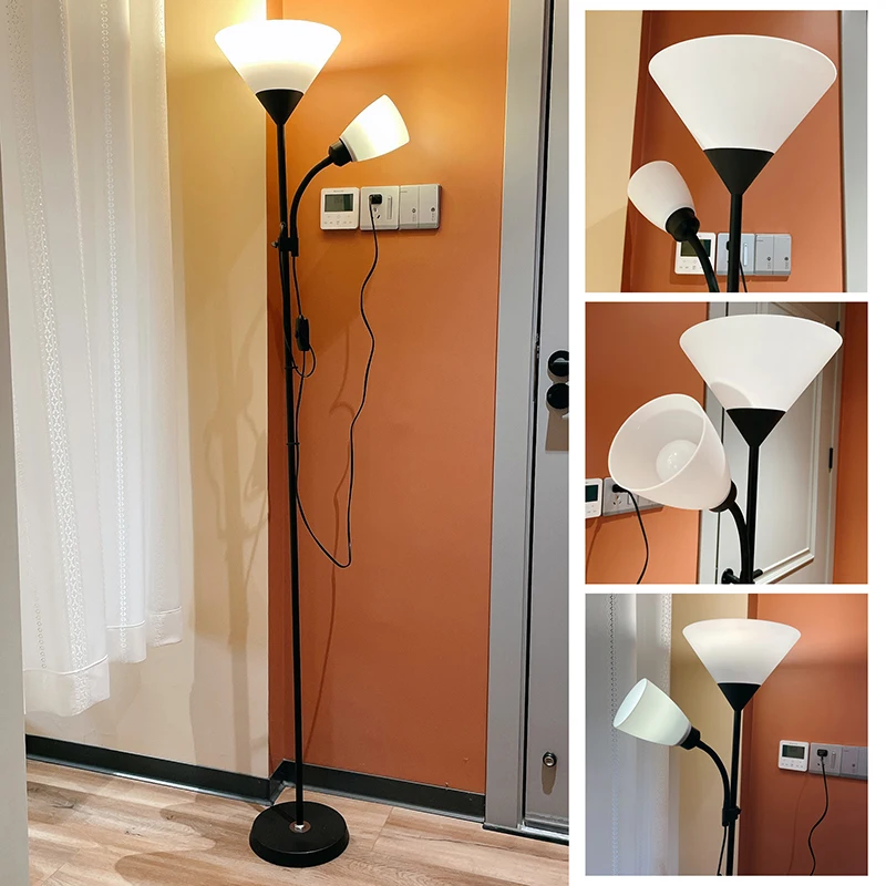 Modern wrought iron floor lamp adjustable E27 bulb study lighting bedroom bedside lamp office floor lamp factory direct sales