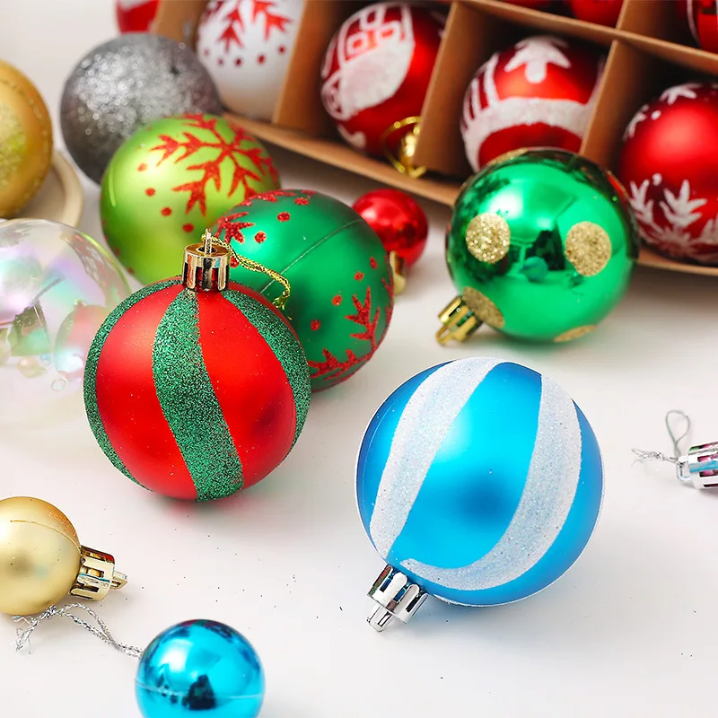 44pcs/Set Christmas Tree Decorations Balls Bauble Xmas Party Hanging Ball Ornaments Christmas Decorations for Home New Year Gift