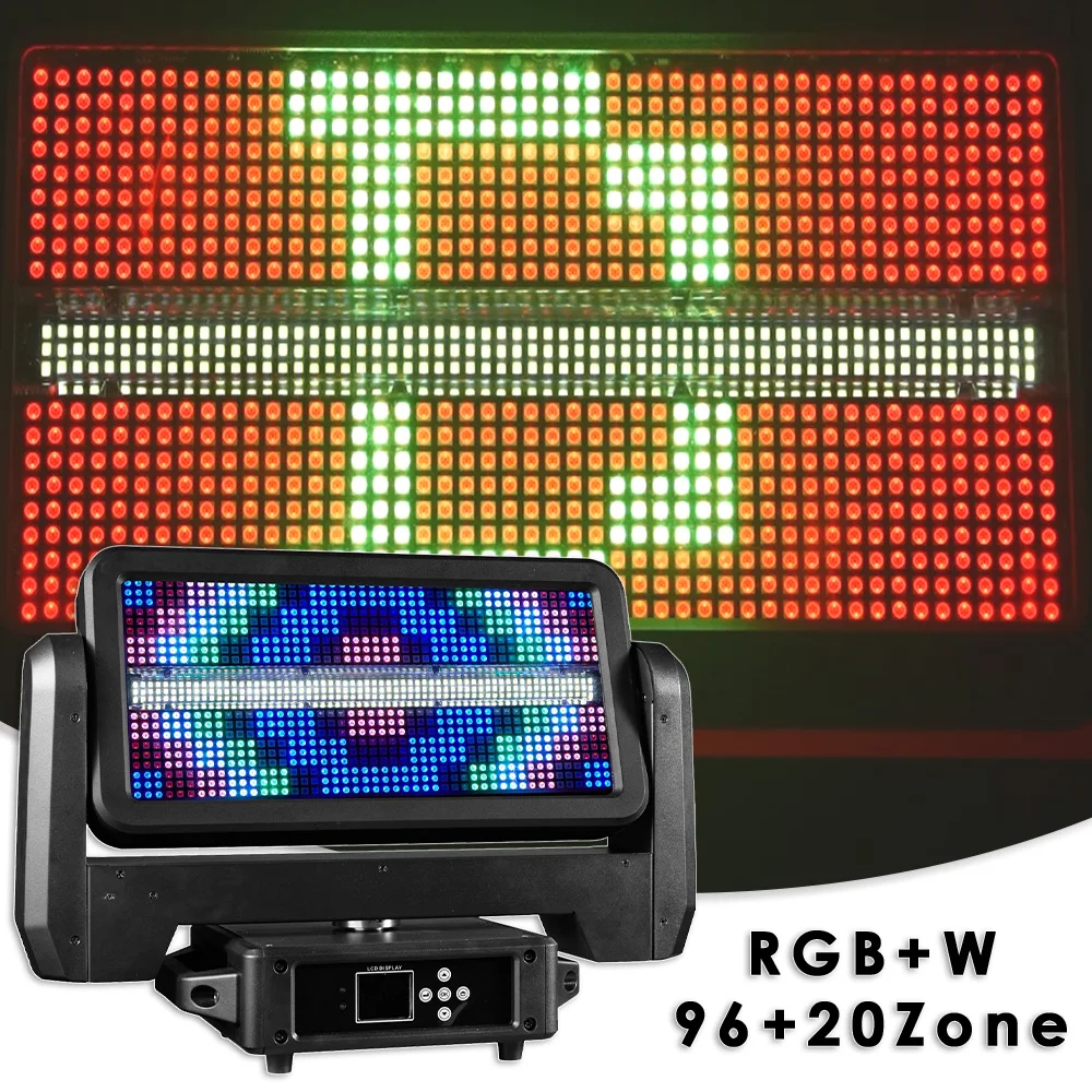 YUER LED Strobe 96+20 Segments Washing Effect Moving Strobe RGB+W DMX Music Control Party Concert For Dj Disco Stage Lighting