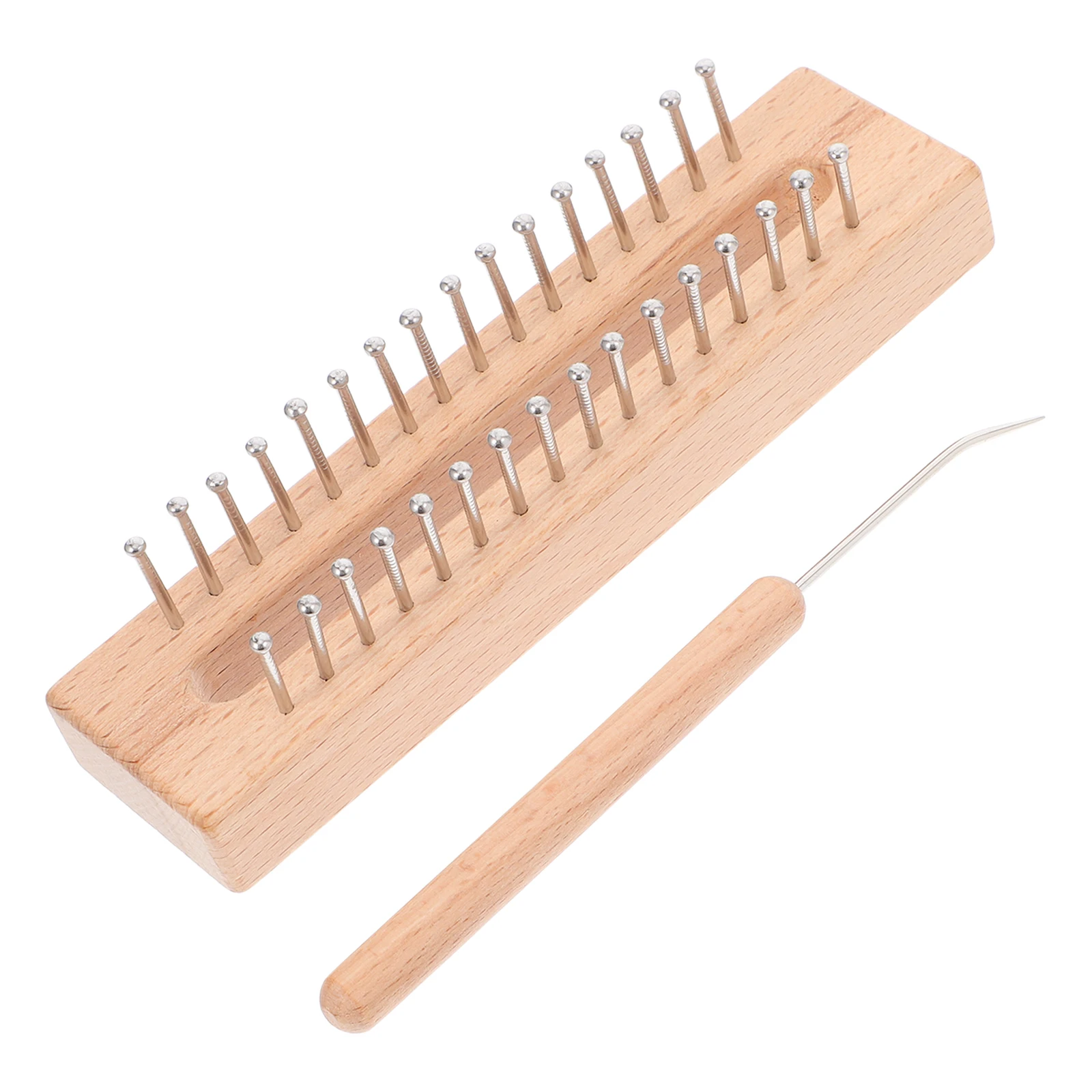 

Wooden Knitting Looms for Scarf DIY Crochet Hook Tools Solid Wood Braider Handmade Gift Idea Lightweight Easy Use