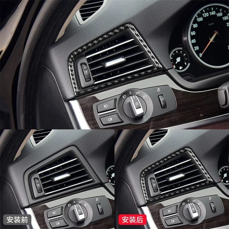 

FOR BMW 11-17 models 5 Series F10 Modified parts Decorative stickers for left and right air vents Carbon fiber pattern Interior