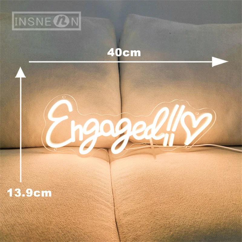 Engaged Neon Sign USB Powered Wedding Neon Lighting Effect insegne al Neon Light per Memorial Day Party Decor Engagement Wall Decor