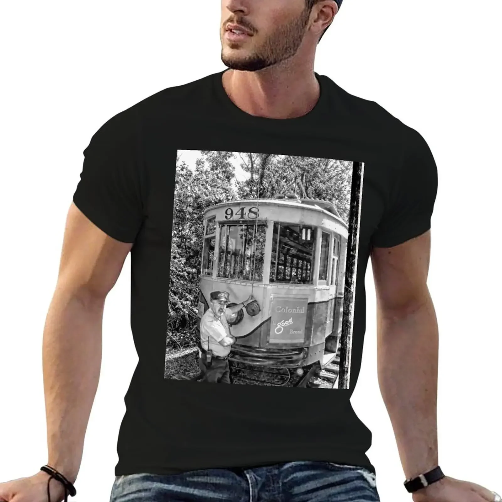 

Managing Trolley Car 948 T-Shirt cotton graphic tees hippie clothes men tshirt