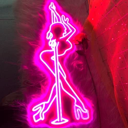 The neon lamp of dancing woman is suitable for the bar nightclub cabaret party atmosphere lamp creates the charm atmosphere