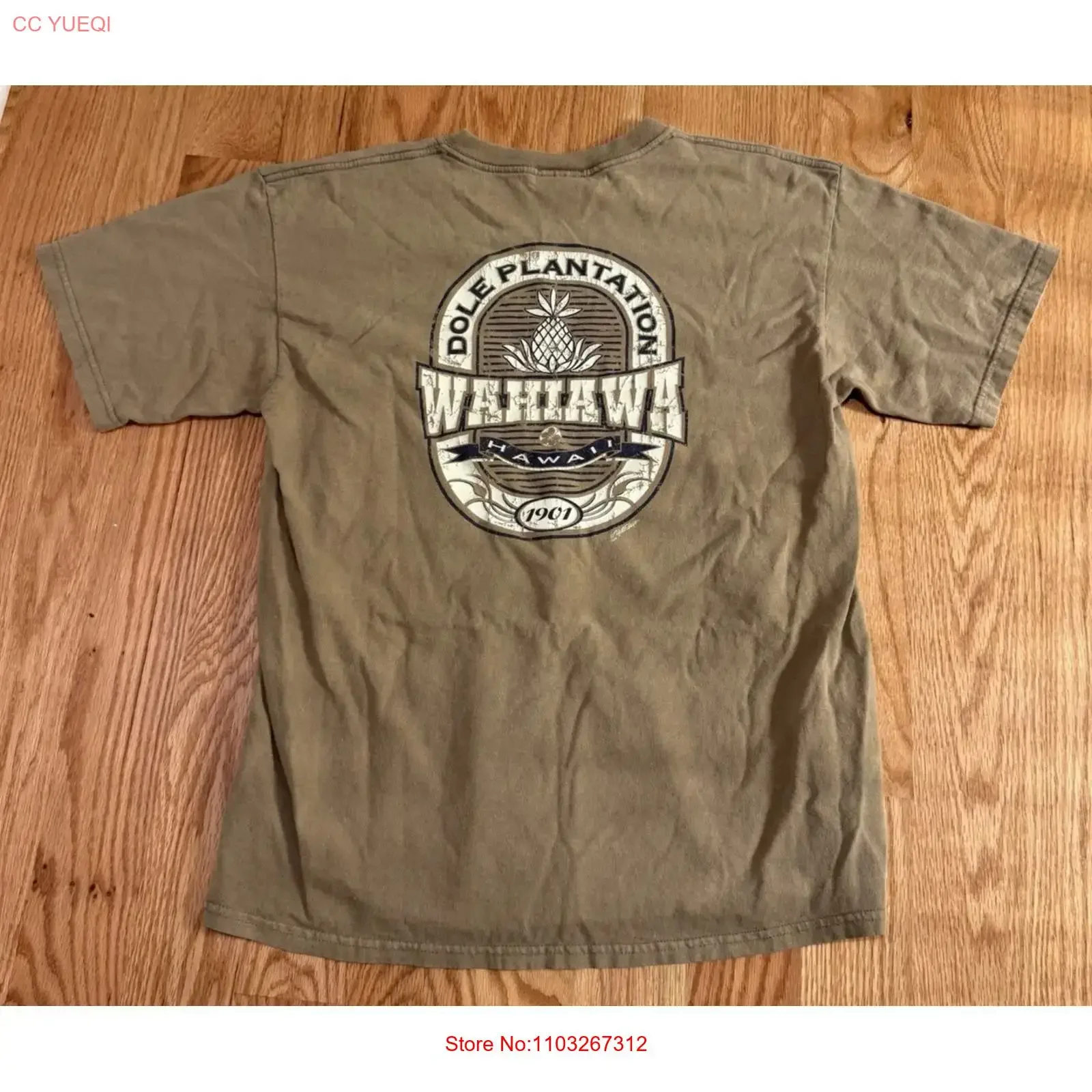 Camiseta Vintage Dole Plantation Wahiawa Hawaii, color marrón, talla XL, con logotipo de piña, recuerdo vintage, estilo lavado, informal, suave