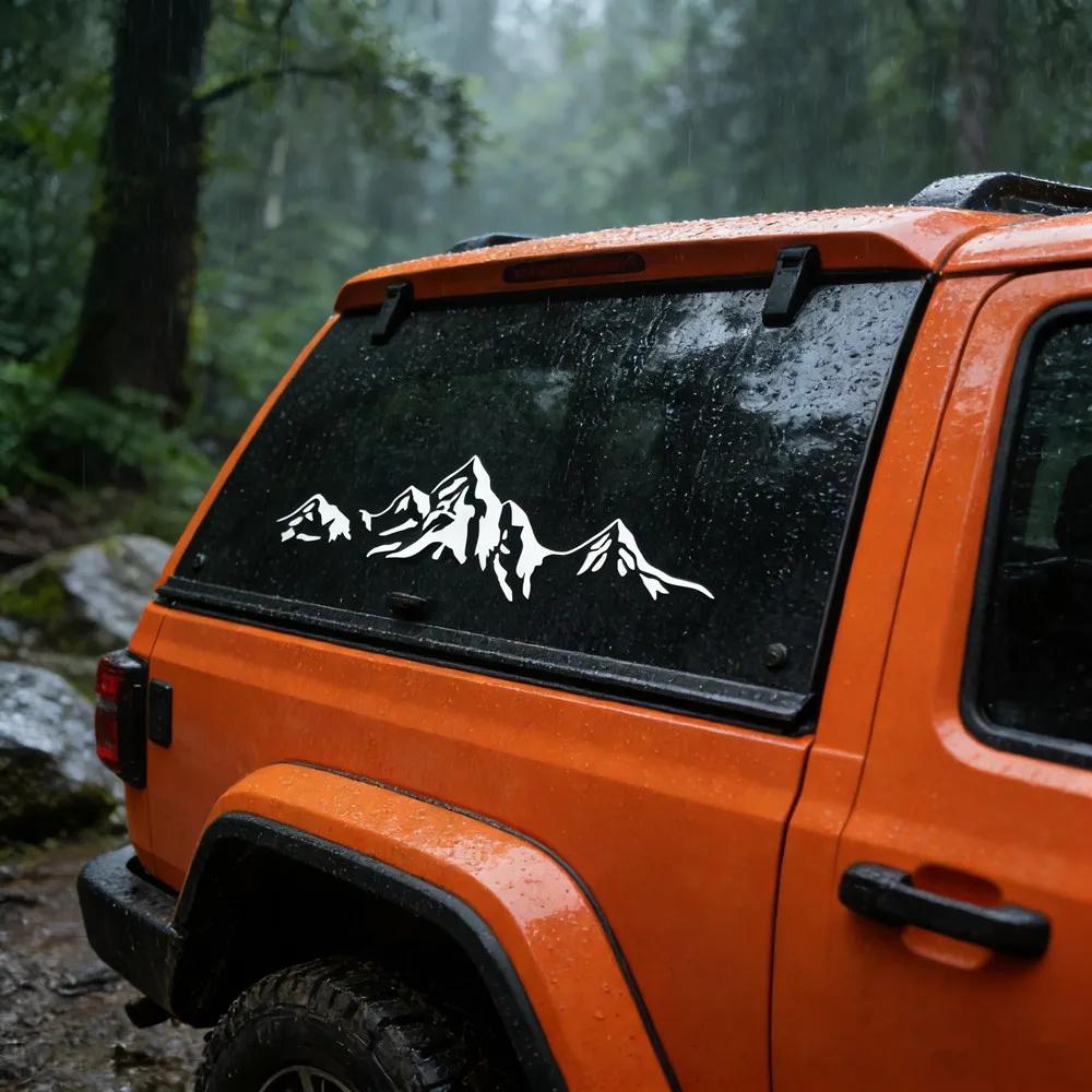 

Mountain Landscape Outdoor Vinyl Decal, Adventure Sticker for SUV Truck Van Laptop, Waterproof Auto Exterior Decor