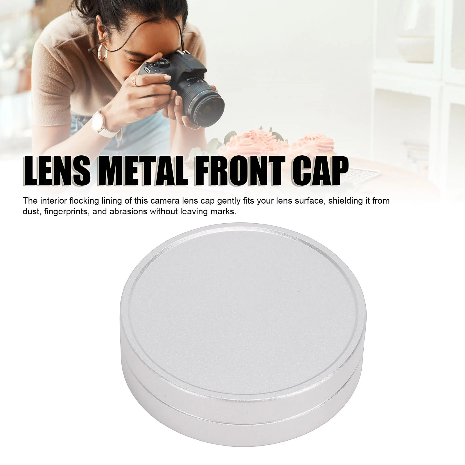 Objektiv-Metall-Frontkappe für Fujifilm X10 X20 X30 Kameraobjektiv-Schutzkappe, Aluminiumlegierung, eloxierte Oberfläche, weiche Beflockung