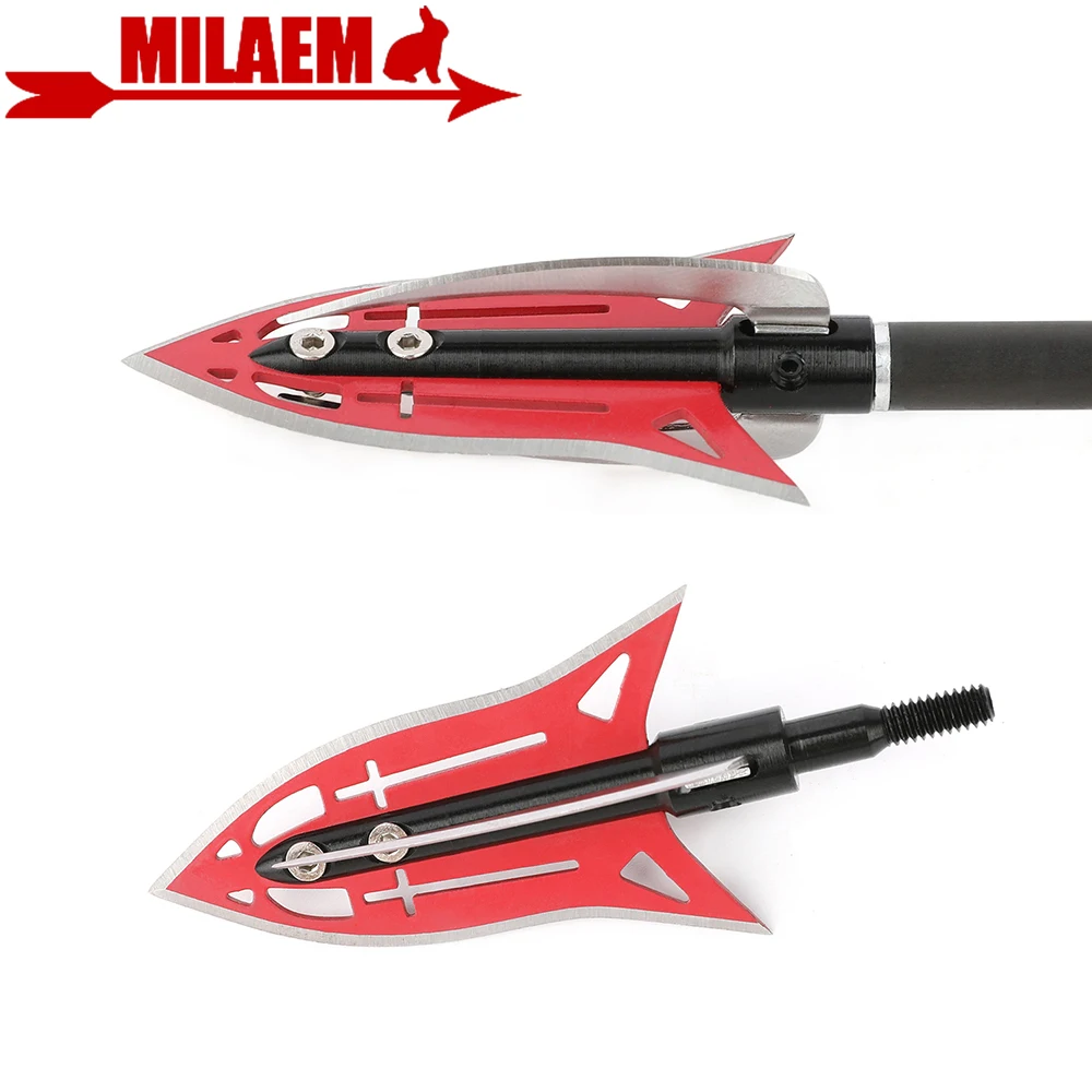 3/6/9/12pcs 190Grain Blade Arrowhead Archery Stainless Steel Broadhead 4 Blades For Bow Shooting Hunting Aim Arrow Accessory