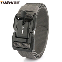 TUSHI Tactical Belt Aluminum Alloy Quick Release Pluggable Buckle Elastic Belts For Men Durable Cowboy Outdoor Army Belt Hunting