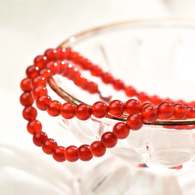 

Red Agate Nelace ex Donghai Crystal Ccedony Jadeite Loose Beads Clavicle Chain Pendant Agate Nelace Jewelry