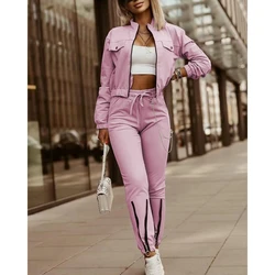 2 Piece Women Set New Arrival Winter Autumn Matching Sets Solid Color Two Pieces Sets Top And Pants Suits Outfits Clothing